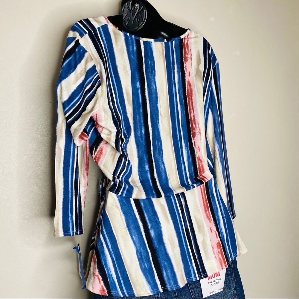 BCX Watercolor Wrap Blouse NWT Size XL - Picture 7 of 9